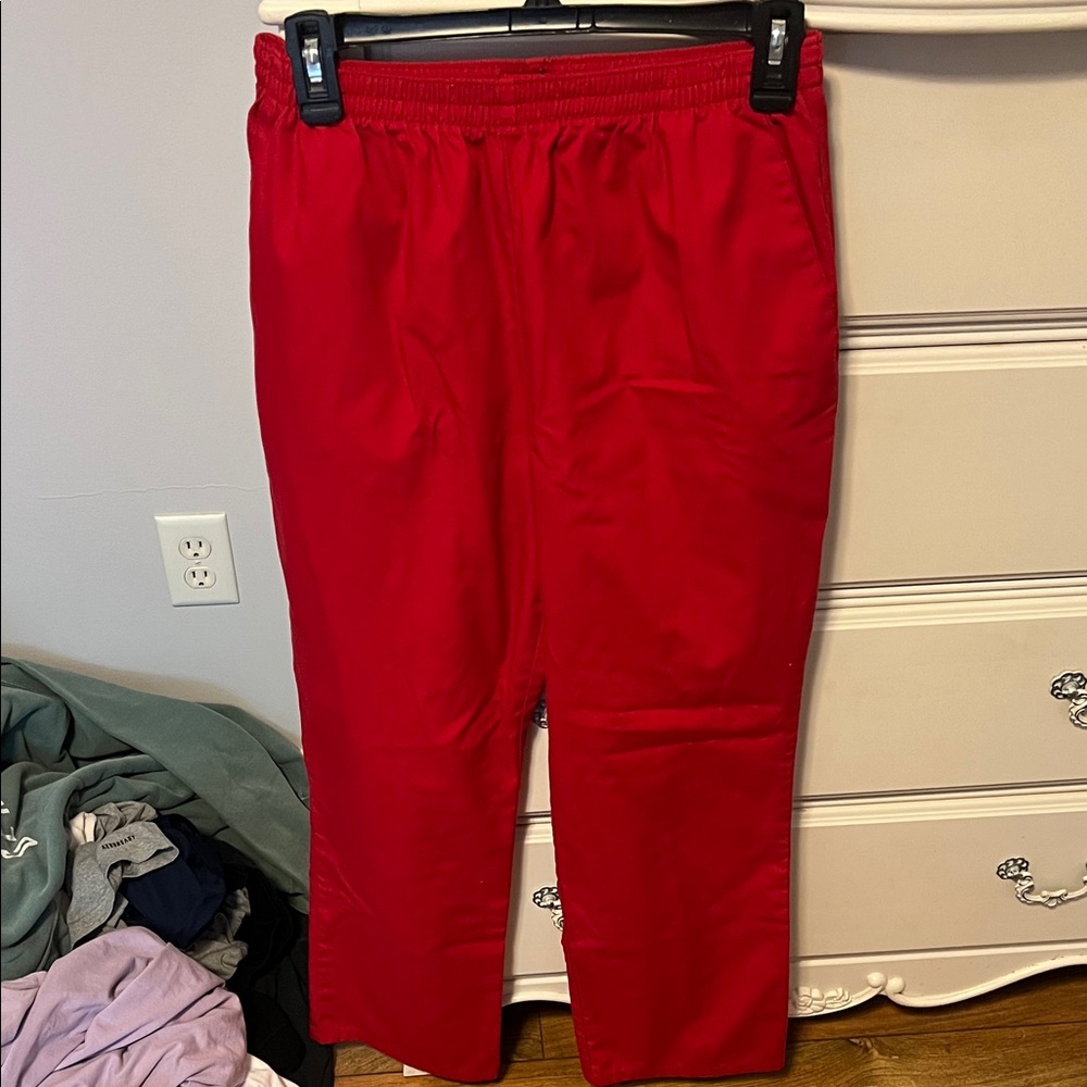 Red scrub pants!